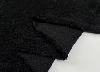 Poly Cotton Towelling Black Onyx Fabric Fold