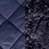 Polyester Fur Lined Quilt Fabric Double Dabble Navy 
