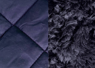 Polyester Fur Lined Quilt Fabric Double Dabble Navy 
