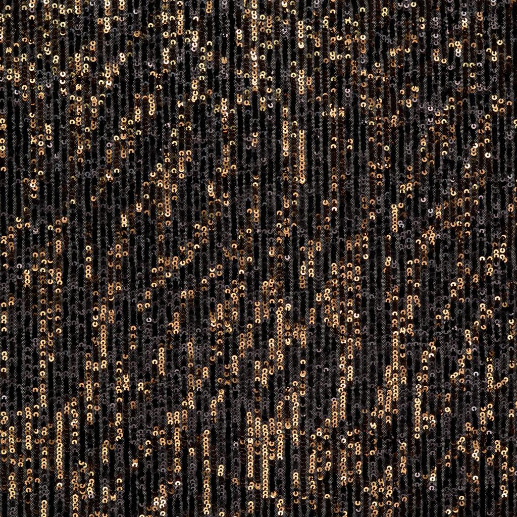 Polyester Elastane Net Fabric Bronzed Glitz Cascading Sequins Full