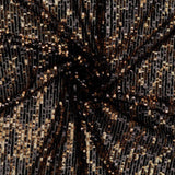 Polyester Elastane Net Fabric Bronzed Glitz Cascading Sequins Twist