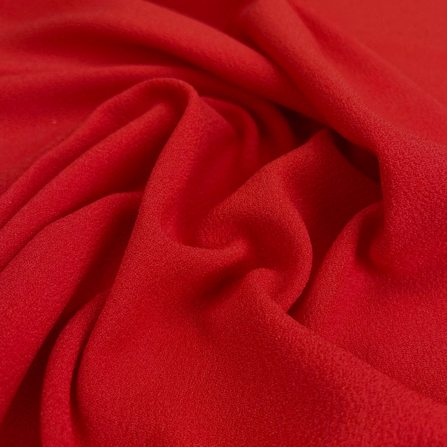 Scarlet Red Stretch Crepe Dress Fabric 248gsm Barca Crepe