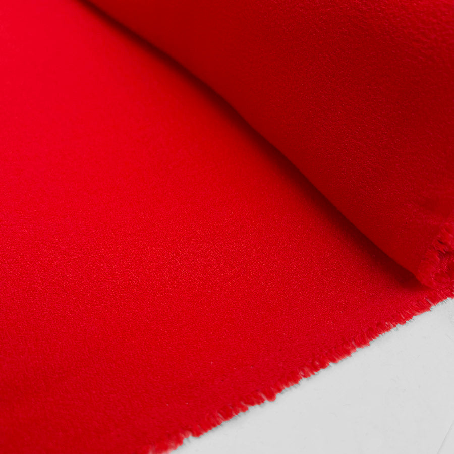 Scarlet Red Stretch Crepe Dress Fabric 248gsm Barca Crepe Roll