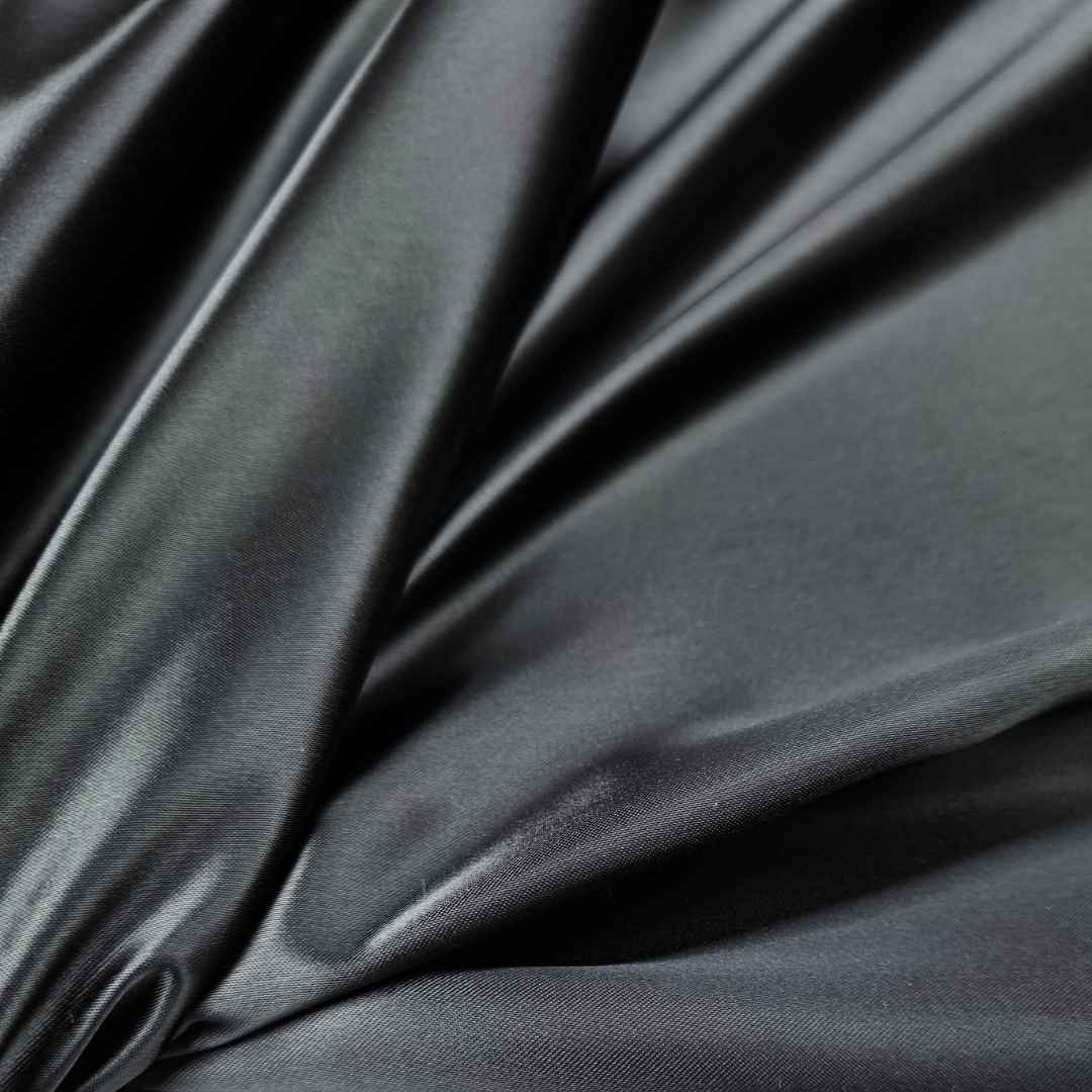 Noir Lining Black Polyester Nylon Satin Fabric CU