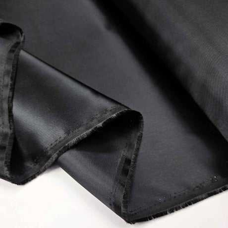 Noir Lining Black Polyester Nylon Satin Fabric Fold