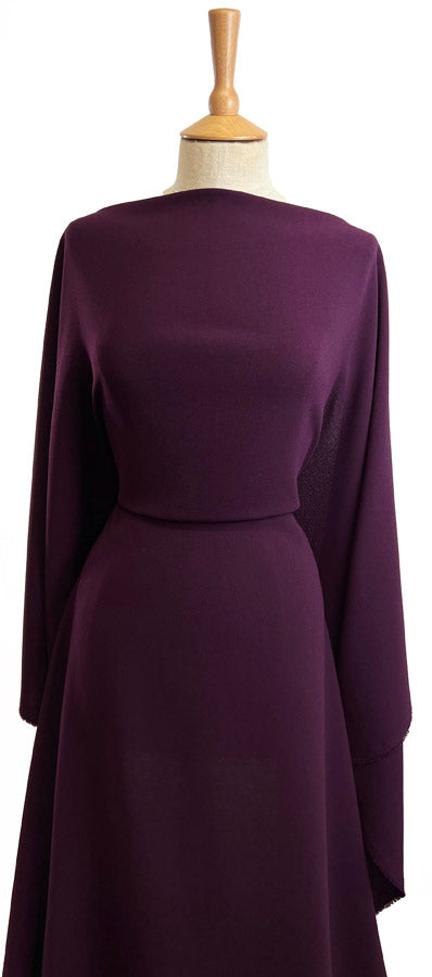 Polyester Triple Crepe Dressmaking Fabric Dark Plum Dress