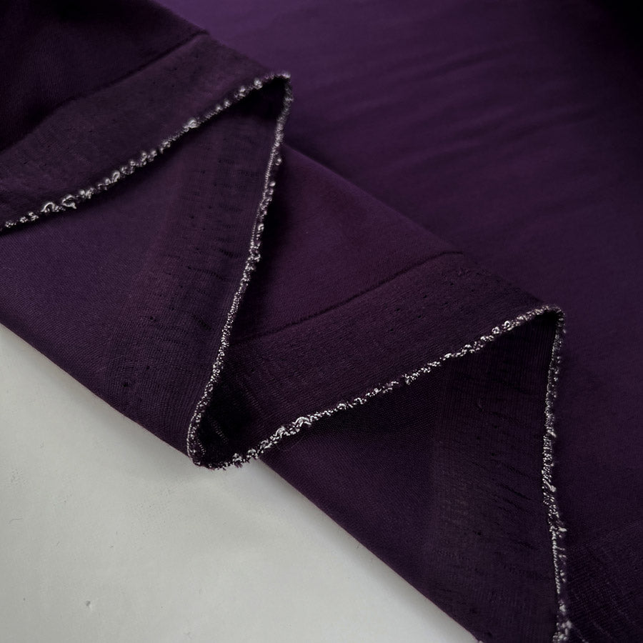 Ponto Velvet Purple Cotton_Italian Deadstock Ex Designer Suiting Fabric Fold