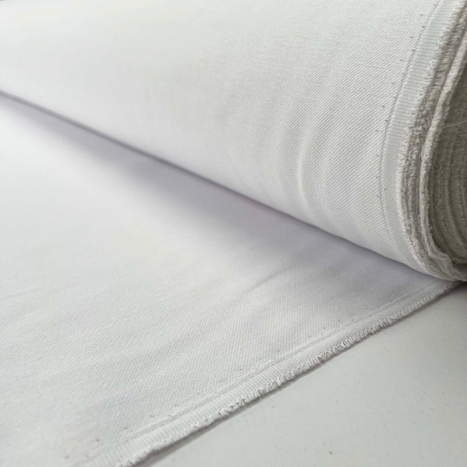 Pretender White Cotton Drill Plain Woven Trouser Fabric Roll
