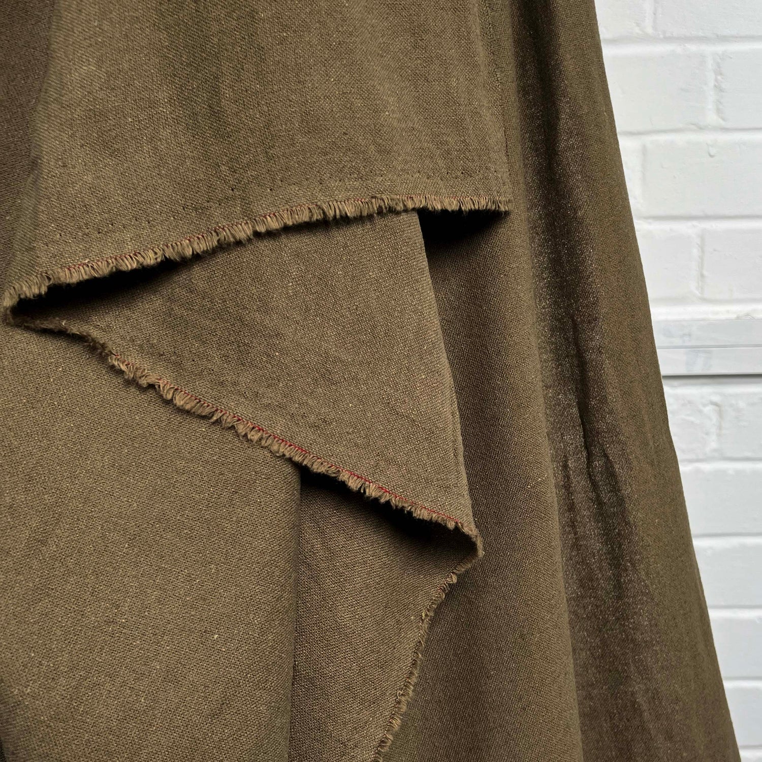 Cotton Linen Bend Plain Woven Fabric Proper Graft Khaki Hang