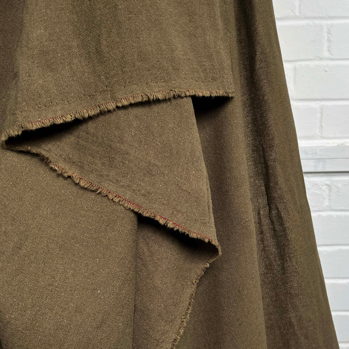 Cotton Linen Bend Plain Woven Fabric Proper Graft Khaki Hang