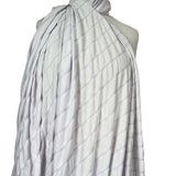 Cotton Polyester Jersey Dress Fabric Pucker Up - Lilac Stripe Mannequin