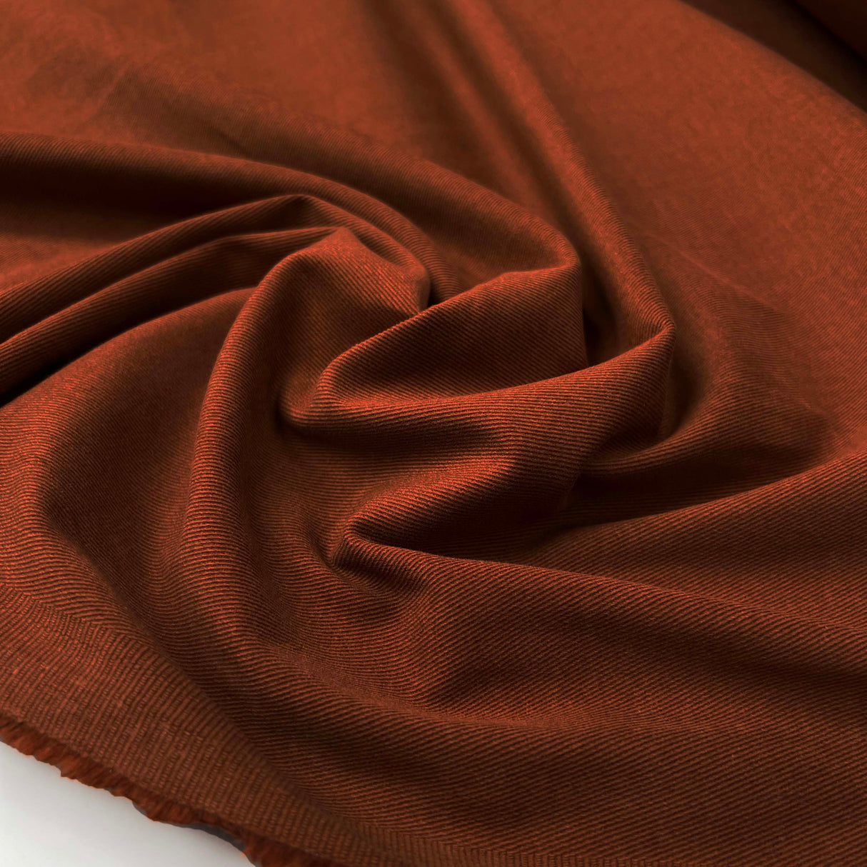 Italian Terracotta Cotton Stretch Peachskin Twill Fabric Renzo CU
