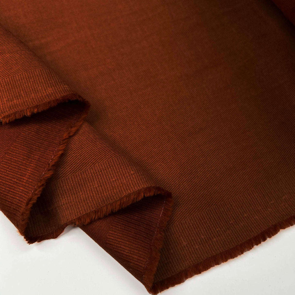 Italian Terracotta Cotton Stretch Peachskin Twill Fabric Renzo Fold