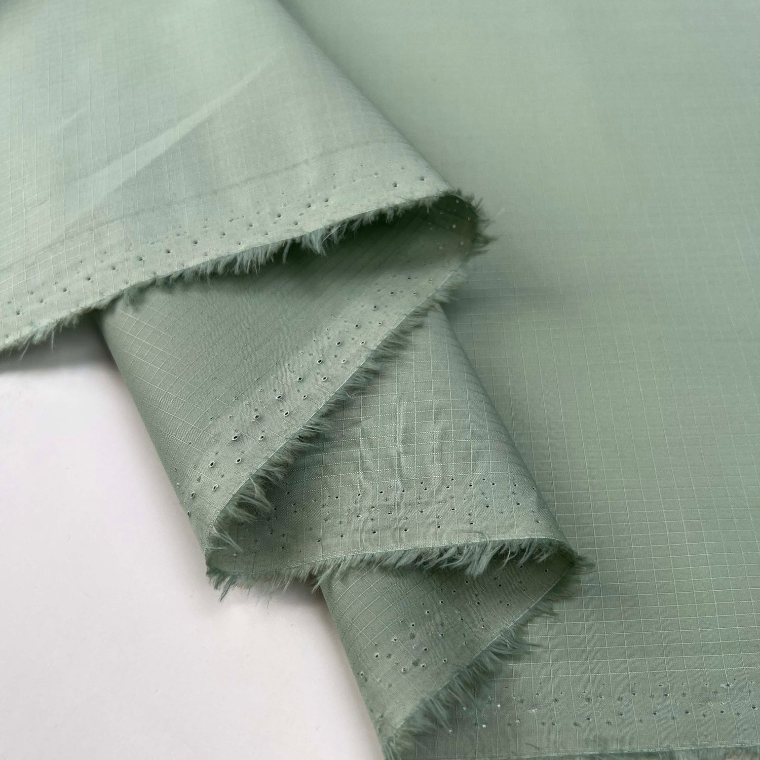 Ripstop_Mint_Green_British_Millerain_Lightweight_Water_Resistant_Jacket_Fabric_Fold