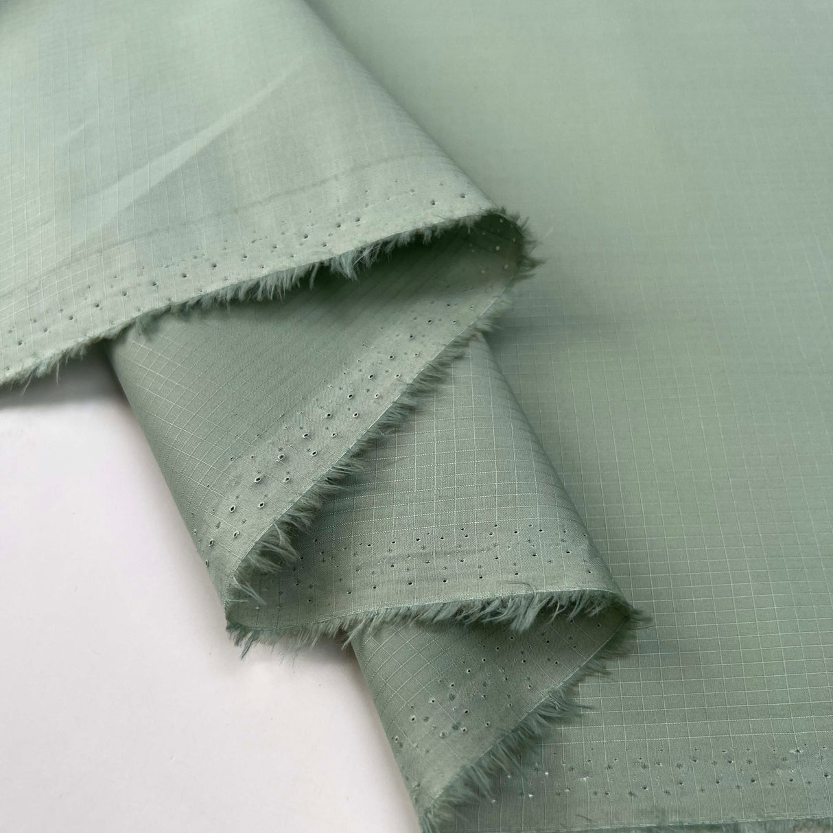 Ripstop_Mint_Green_British_Millerain_Lightweight_Water_Resistant_Jacket_Fabric_Fold