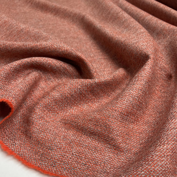 Saltaire Wool Coral British Yorkshire Woven Marl Jacketing Fabric CU