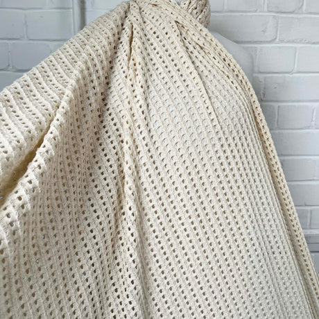 Sandy Shores Cotton Poly Cream Spanish Open Knit Fabric Mannequin