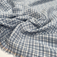 Seersucker Check - Glacial Blue