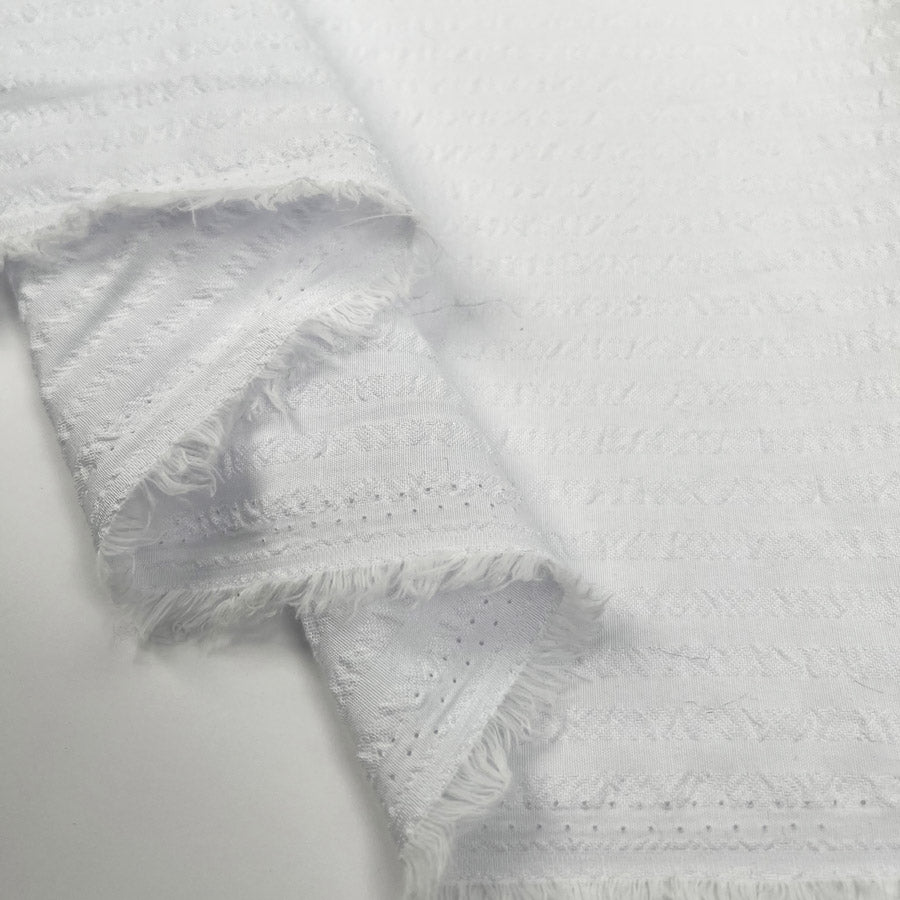 Seersucker Shirting - White