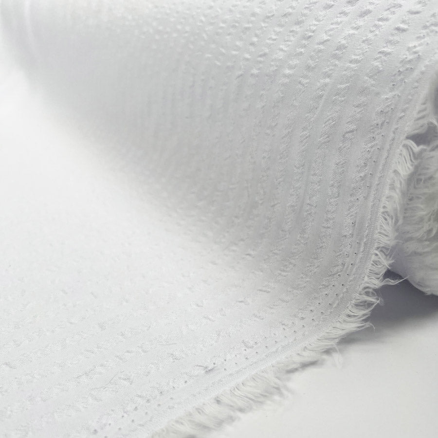 Seersucker Shirting - White