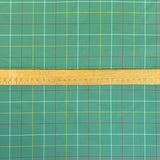 Shirtly James Green Yellow Red Checked Cotton Fabric Ruler