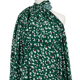 Signature Viscose Aria Green White Abstract Dress Fabric Mannequin