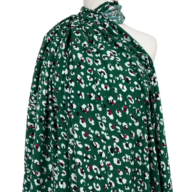 Signature Viscose Aria Green White Abstract Dress Fabric Mannequin