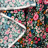Signature Viscose Eden Pink Black Floral Dress Fabric Fold