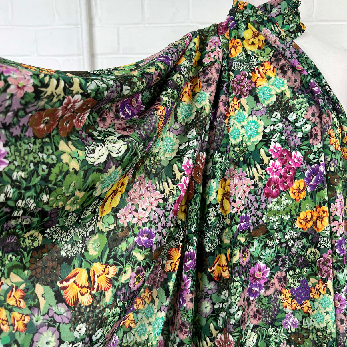 Signature Viscose Florence Floral Green Dress Fabric CU