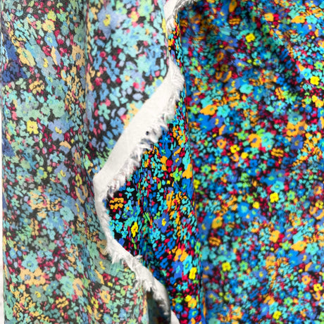 Signature Viscose Freya Aqua Gold Abstract Dress Fabric Fold