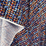 Signature Viscose Mosaic Blue Orange Abstract Dress Fabric Fold