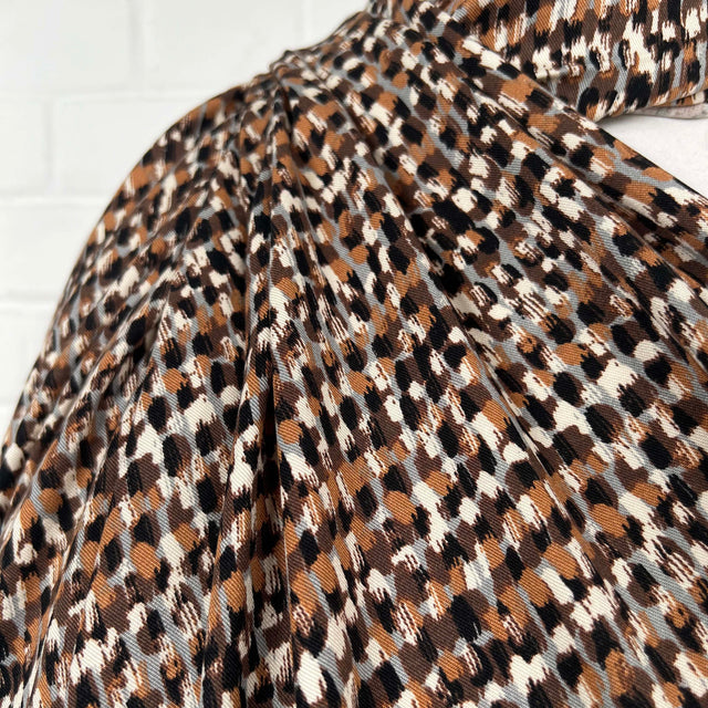 Signature Viscose Mosaic Brown Tan Abstract Dress Fabric CU