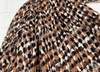 Signature Viscose Mosaic Brown Tan Abstract Dress Fabric CU