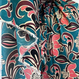 Signature Viscose Muse Teal Pink Abstract Dress Fabric Fold