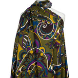 Signature Viscose Olive Abstract Dress Fabric Mannequin
