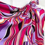 Signature Viscose Orbit Pink Purple Abstract Dress Fabric CU