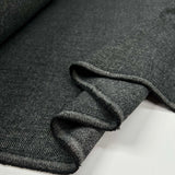 Silent Patient Wool Polyester Mix Black Grey Herringbone Woven Coating Fabric Fold