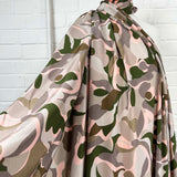 Silk Crepe De Chine Maisie Italian Pink Green Camo Fabric