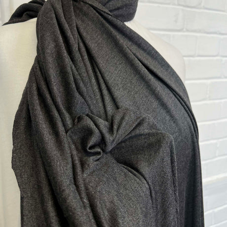 Silk Jersey Grey Marl Viscose Plain Dress Fabric CU