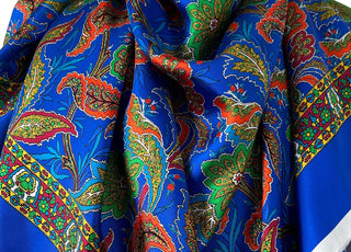 Silk Panel Genevieve Blue Ex Designer Italian Fabric Mannequin