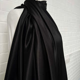 Italian Plain Dress Fabric Silks of Italy - Black Satin CU