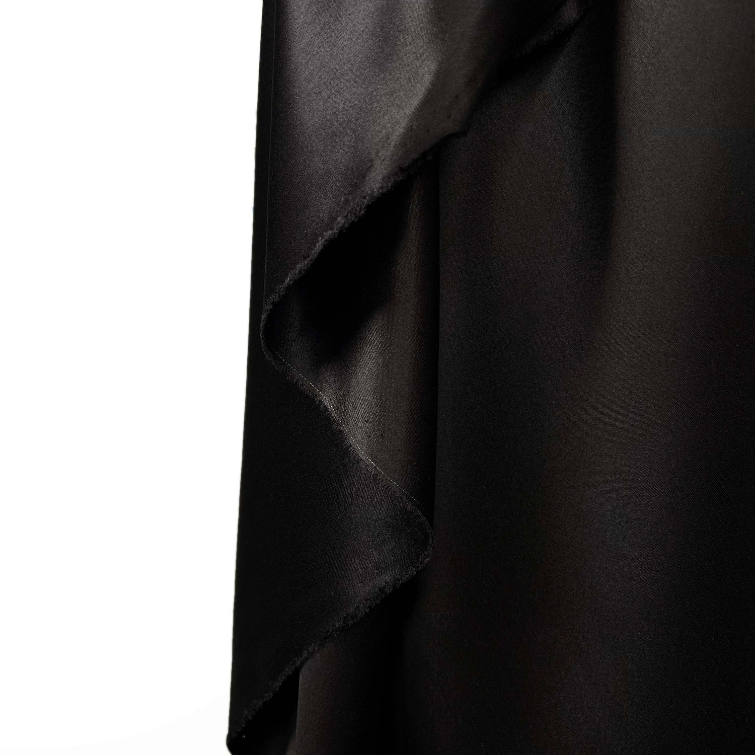 Italian Plain Dress Fabric Silks of Italy - Black Satin Hang