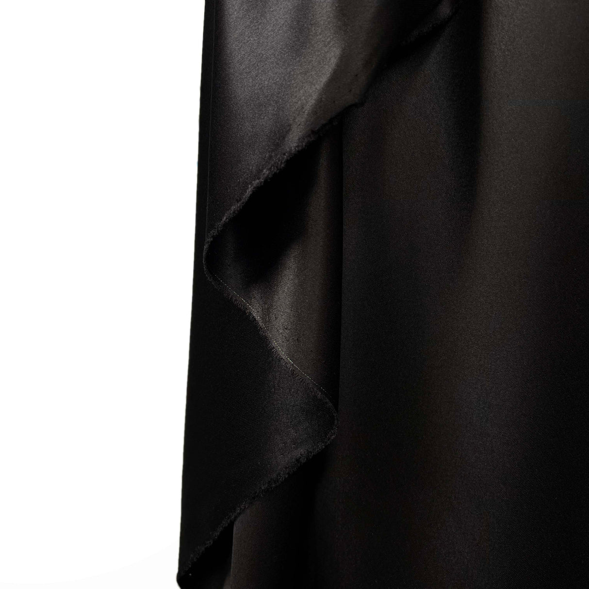 Italian Plain Dress Fabric Silks of Italy - Black Satin Hang