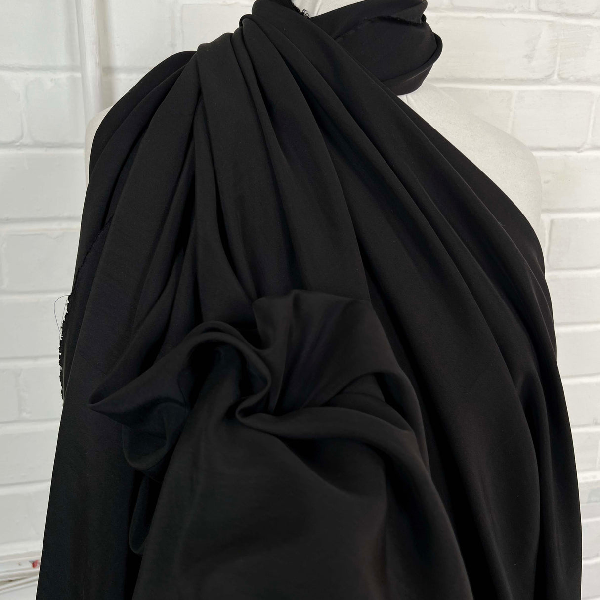 Matte Black Dress Fabric Silks of Italy - Nero CU