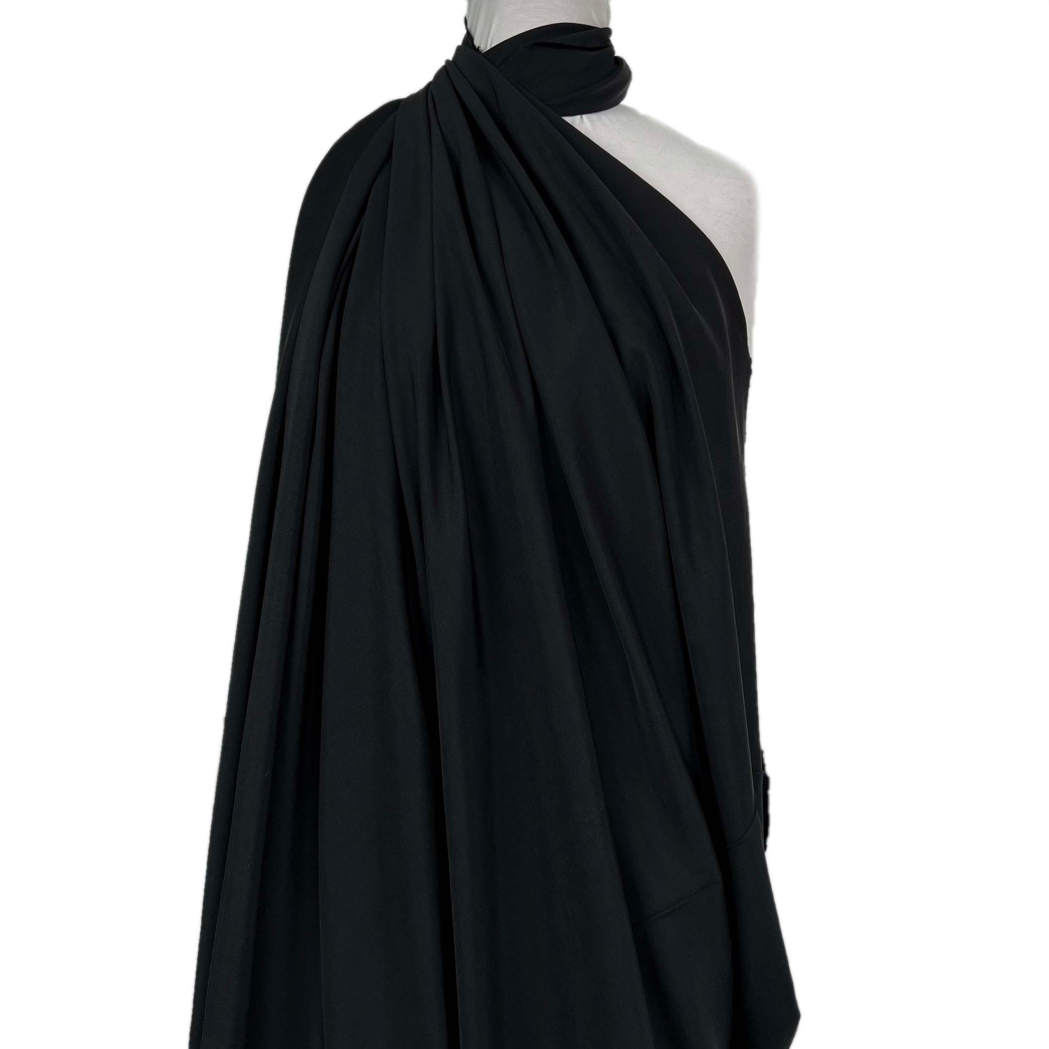 Matte Black Dress Fabric Silks of Italy - Nero Mannequin