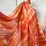 Striped Tangerine Magenta Silk Dress Fabric Silks of Italy - Full