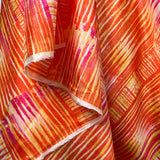 Striped Tangerine Magenta Silk Dress Fabric Silks of Italy - Tigri Hang