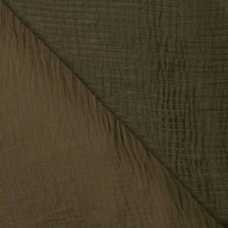 Tencel Ripple Khaki Silky Smooth Woven Dress Fabric fabric, folded