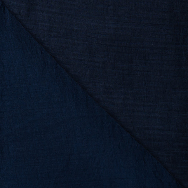 Tencel Ripple Navy Silky Smooth Woven Dress Fabric fabric, folded