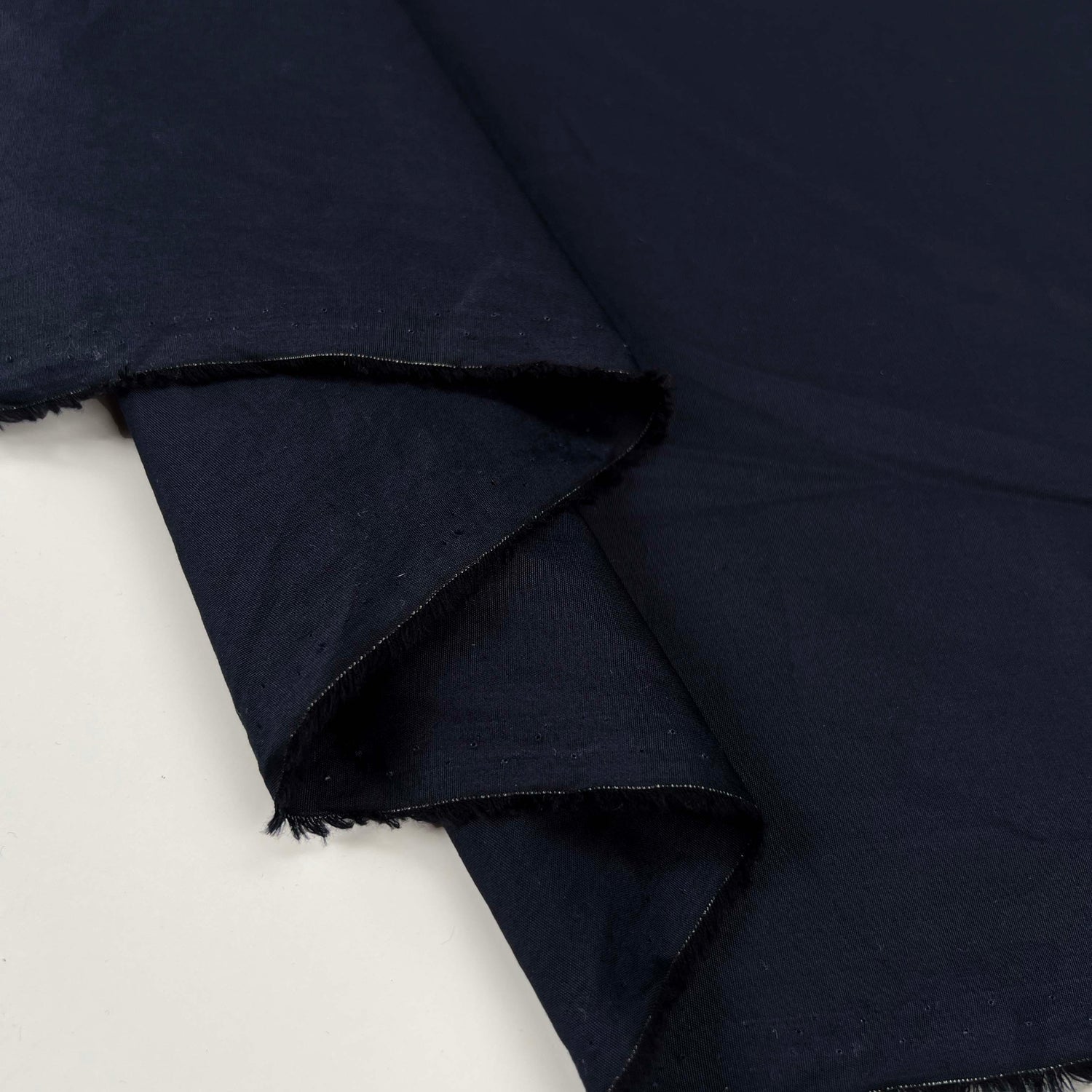 Simply Navy Cotton Shirting Fabric Fold
